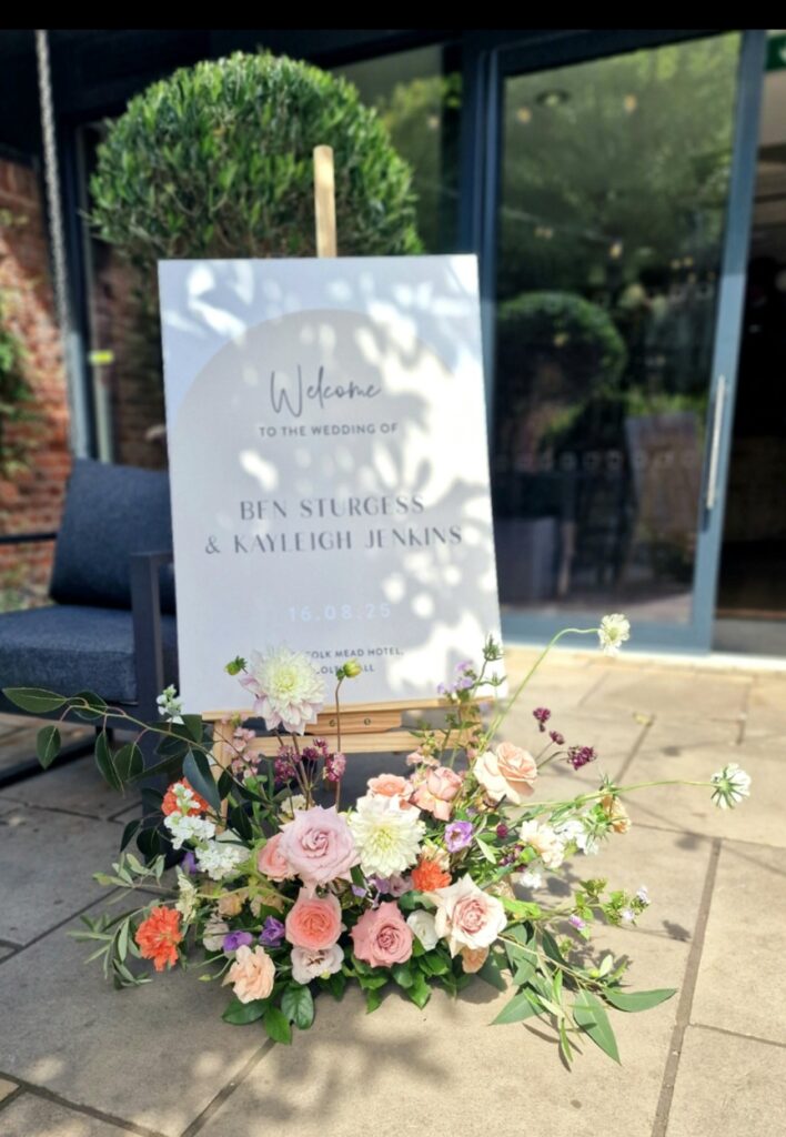 Signage floral meadow at The Norfolk Mead Hotel 