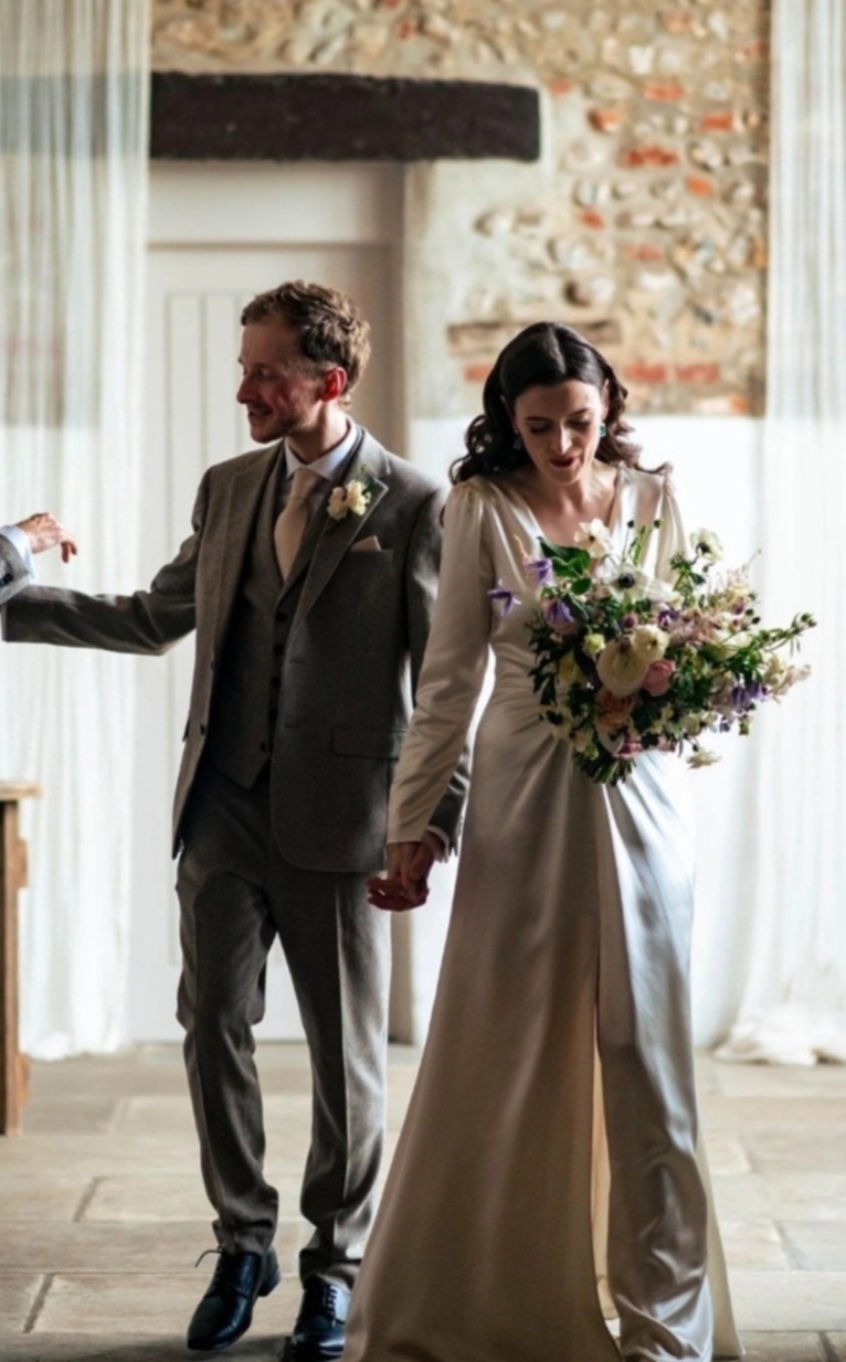 Natural spring wedding bouquet at Curds Hall wedding venue Norfolk