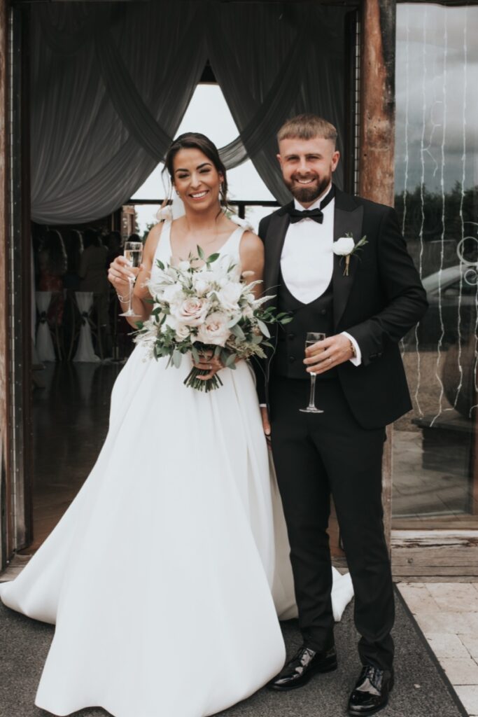 Elegant bridal bouquet at Southwood Hall Norfolk for Grace
