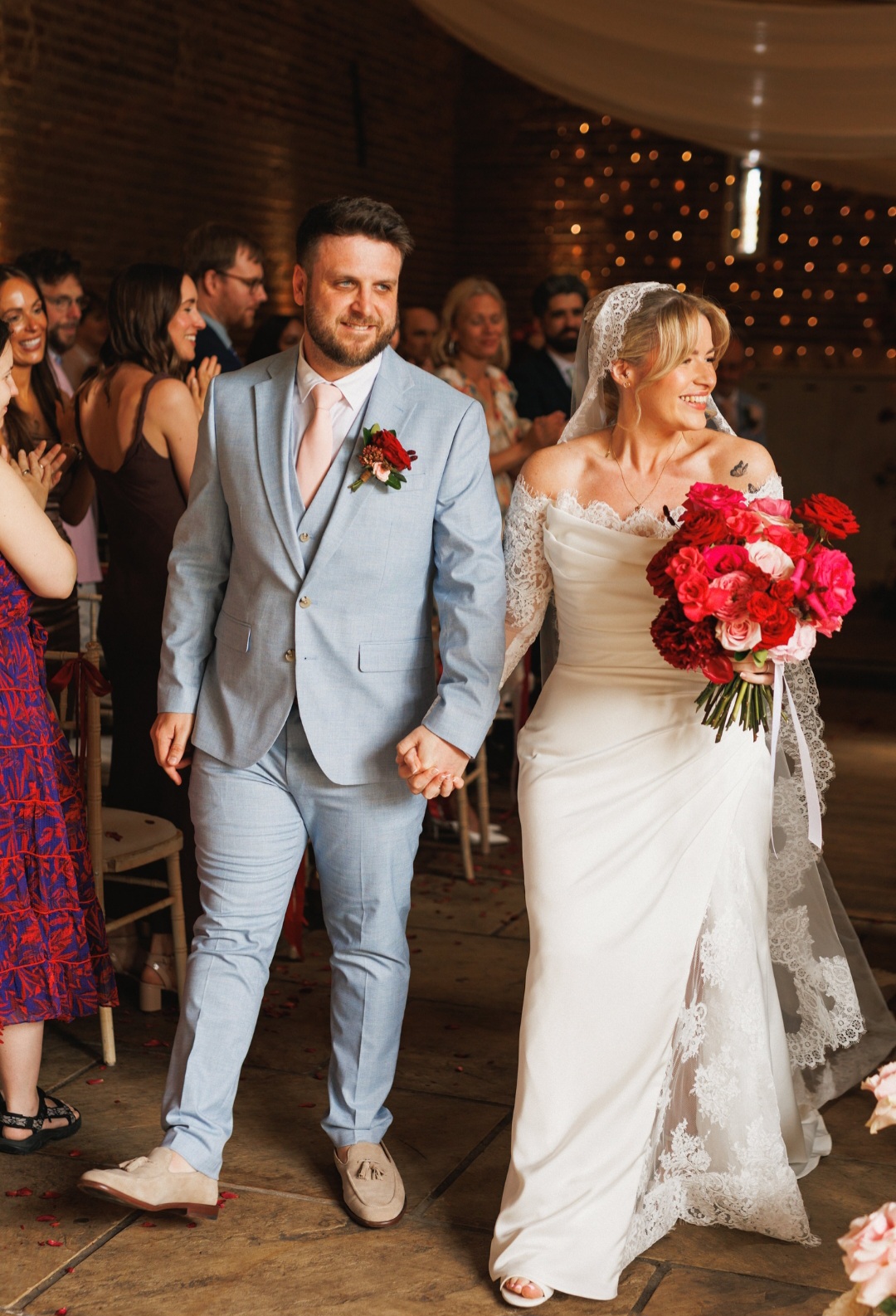 Brght and modern bridal bouquet at Manor Mews wedding venue